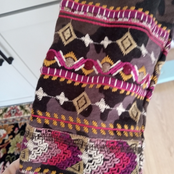 Johnny Was Camouflage Hoodie with Pink Floral Embroidery - Picture 3 of 8